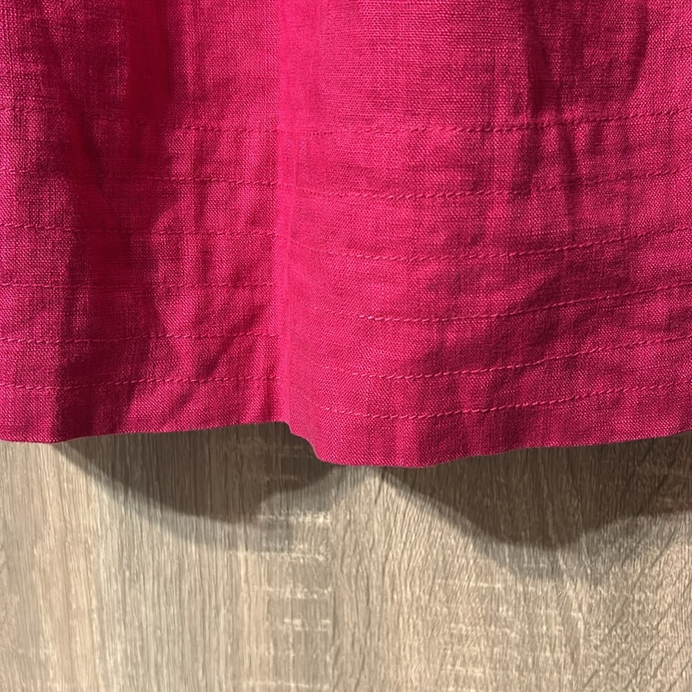 Boden Vibrant Pink Midi Dress Size 12 Linen Summer Spring - Picture 6 of 6
